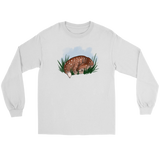 “LYD M. DOLORES: Sleepy Fawn” Gildan Long Sleeve Shirt (White)
