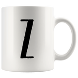 "AO APPAREL: LetterMug (Z)" 11oz Coffee Mug (White)