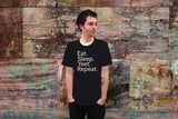 "AO APPAREL: Eat. Sleep. Yeet. Repeat." American Apparel T-Shirt (Black)