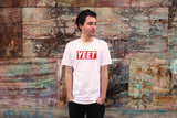 "AO APPAREL: Yeet Red Box" American Apparel T-Shirt (White)