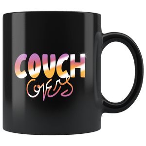 "COUCH COVERS: Sunset Colorway" 11oz Coffee Mug (Black)