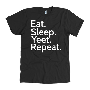 "AO APPAREL: Eat. Sleep. Yeet. Repeat." American Apparel T-Shirt (Black)