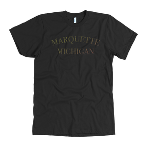 "AO APPAREL: Marquette" American Apparel T-Shirt (Black)