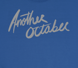 "ANOTHER OCTOBER: Silver Script" Unisex Crewneck Sweatshirt (Blue)