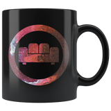"COUCH COVERS: Red Lava" 11oz Coffee Mug (Black)