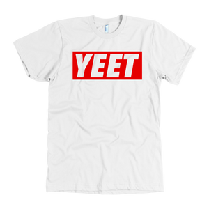 "AO APPAREL: Yeet Red Box" American Apparel T-Shirt (White)